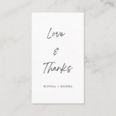 Eenvoudig script Liefde & Bedankt Bruiloft Plaatskaartje (Voorkant)