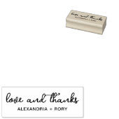 Eenvoudig script Liefde en Dankbaarheid Hout Rubberstempel (Gestempeld)