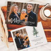 Eenvoudig Script Liefde Hart Prettig Kerstfeest 2 Feestdagenkaart