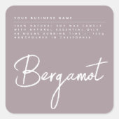 Eenvoudig script lila kaarsenlabel vierkante sticker (Voorkant)