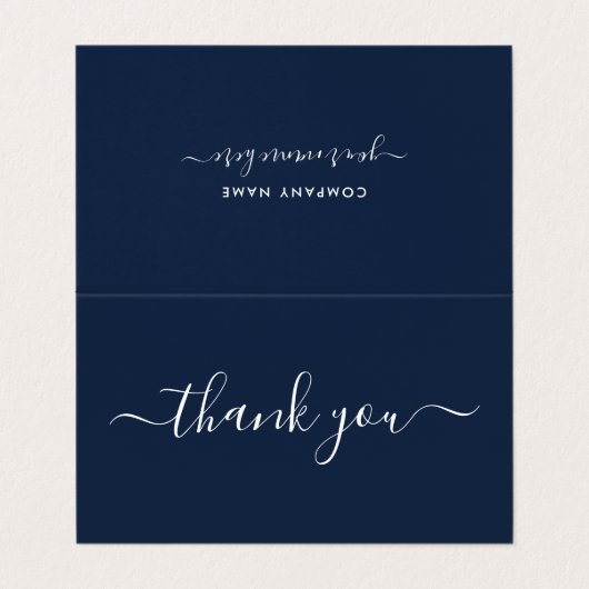 Eenvoudig script, Logo/Afbeelding - Hartelijk dank Visitekaartje (Buitenkant ongevouwen)