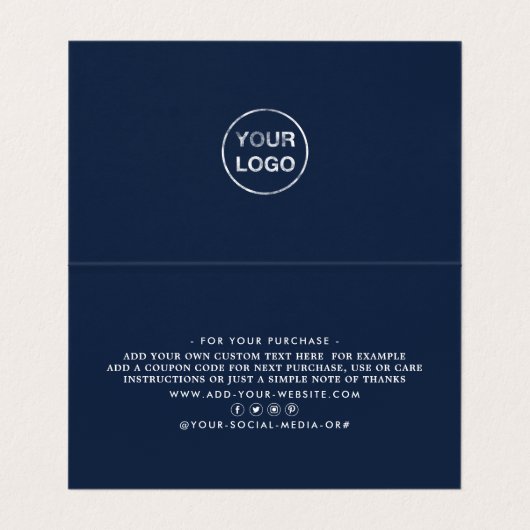 Eenvoudig script, Logo/Afbeelding - Hartelijk dank Visitekaartje (Binnenkant ongevouwen)