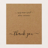 Eenvoudig script, Logo/Afbeelding - Hartelijk dank Visitekaartje (Buitenkant ongevouwen)