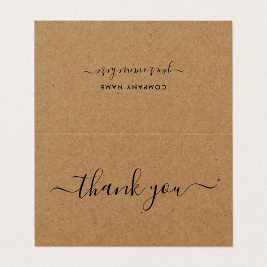 Eenvoudig script, Logo/Afbeelding - Hartelijk dank Visitekaartje (Buitenkant ongevouwen)