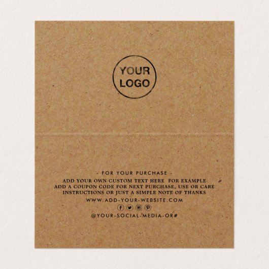 Eenvoudig script, Logo/Afbeelding - Hartelijk dank Visitekaartje (Binnenkant ongevouwen)