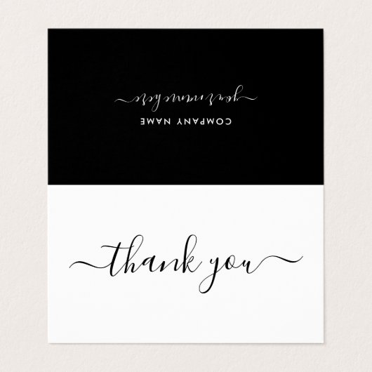Eenvoudig script, Logo/Afbeelding - Hartelijk dank Visitekaartje (Buitenkant ongevouwen)