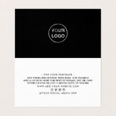 Eenvoudig script, Logo/Afbeelding - Hartelijk dank Visitekaartje (Binnenkant ongevouwen)