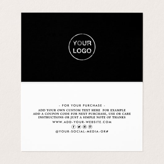 Eenvoudig script, Logo/Afbeelding - Hartelijk dank Visitekaartje (Binnenkant ongevouwen)