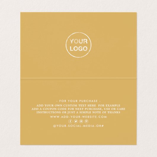 Eenvoudig script, Logo/Afbeelding - Hartelijk dank Visitekaartje (Binnenkant ongevouwen)