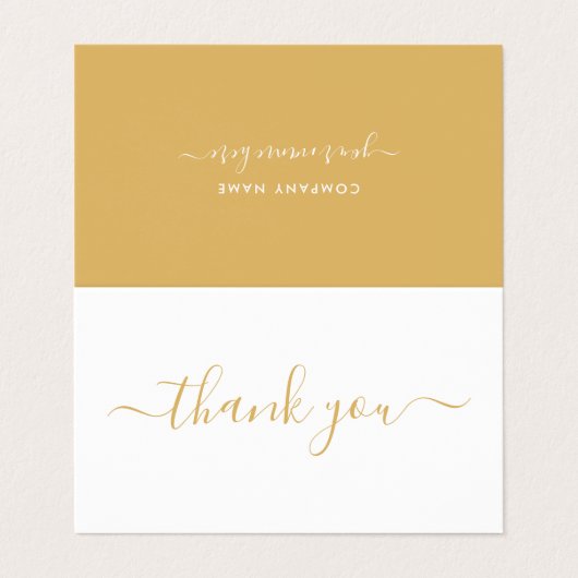 Eenvoudig script, Logo/Afbeelding - Hartelijk dank Visitekaartje (Buitenkant ongevouwen)