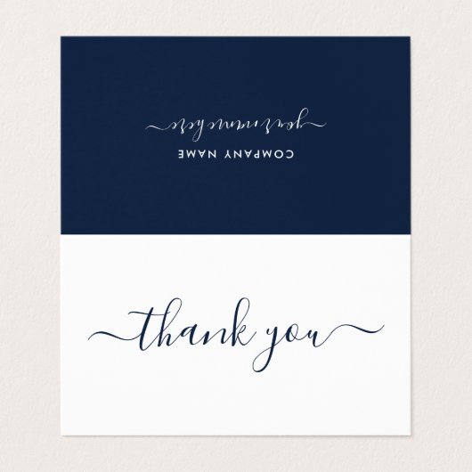 Eenvoudig script, Logo/Afbeelding - Hartelijk dank Visitekaartje (Buitenkant ongevouwen)