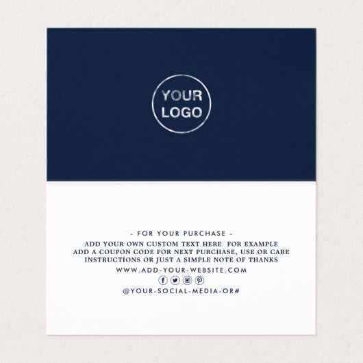 Eenvoudig script, Logo/Afbeelding - Hartelijk dank Visitekaartje (Binnenkant ongevouwen)