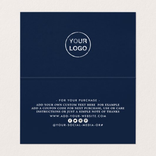 Eenvoudig script, Logo/Afbeelding - Hartelijk dank Visitekaartje (Binnenkant ongevouwen)