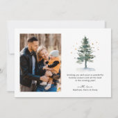 Eenvoudig script Love Heart Merry 2 Photo Feestdagenkaart (Achterkant)