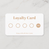 Eenvoudig Script Loyalty Kaart Eenvoudig goud wit (Voorkant)