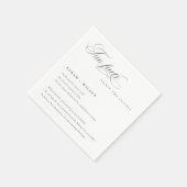 Eenvoudig Script Marine Wit Bruiloft Leuke Feiten Servet (Hoek)