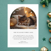 Eenvoudig script Meowy Christmas Arch Photo Cat Feestdagenkaart