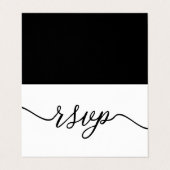 Eenvoudig script met foto-RSVP-kaart Visitekaartje (Buitenkant ongevouwen)