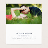 Eenvoudig script met fotokaartje voor het register visitekaartje (Binnenkant ongevouwen)