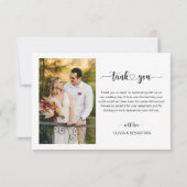 Eenvoudig script met hart en foto | Bruiloft Bedankkaart (Achterkant)