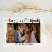 Eenvoudig script met hart en foto | Bruiloft Bedankkaart