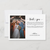 Eenvoudig script met hart en foto | Bruiloft Bedankkaart (Achterkant)