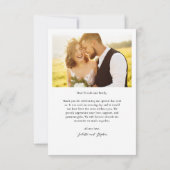 Eenvoudig script met hart foto bruiloft bedankkaart (Achterkant)