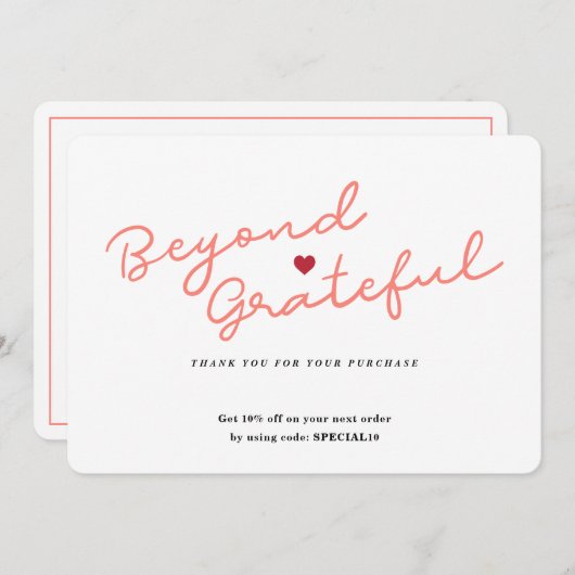 Eenvoudig script met hart - Zakelijk bedankt - Kaa (Voorkant / Achterkant)