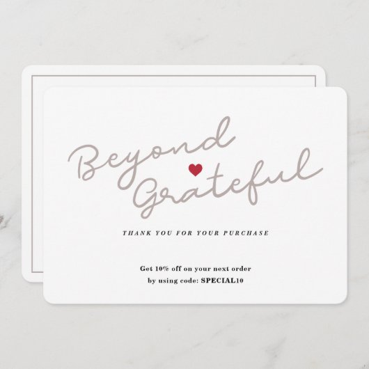 Eenvoudig script met hart - Zakelijk bedankt - Kaa (Voorkant / Achterkant)