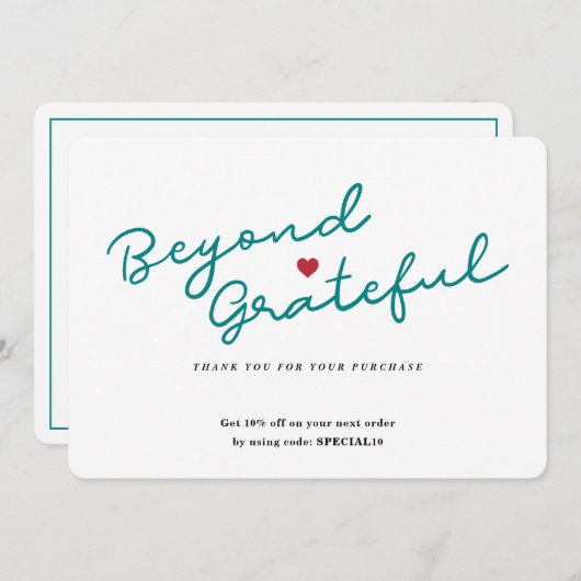 Eenvoudig script met hart - Zakelijk bedankt - Kaa (Voorkant / Achterkant)