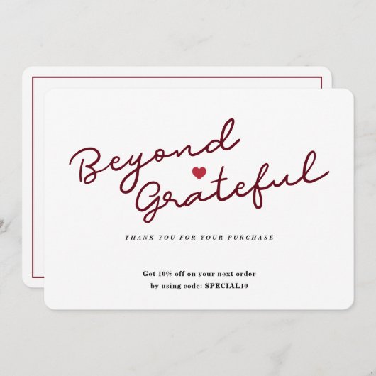 Eenvoudig script met hart - Zakelijk bedankt - Kaa (Voorkant / Achterkant)