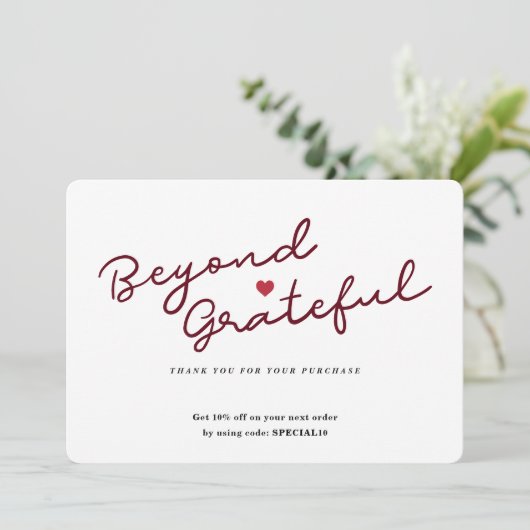 Eenvoudig script met hart - Zakelijk bedankt - Kaa (Staand voorkant)