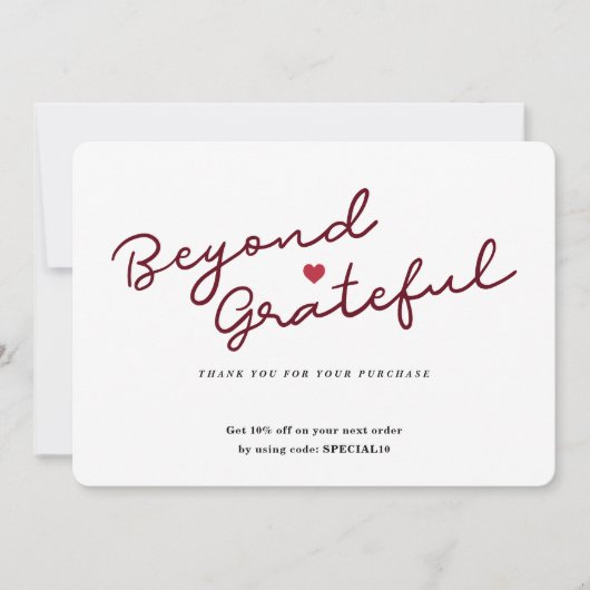 Eenvoudig script met hart - Zakelijk bedankt - Kaa (Voorkant)