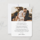 Eenvoudig script met Heart Weddenfoto Bedankkaart (Achterkant)