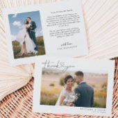 Eenvoudig script met Heart Weddenfoto Bedankkaart