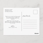 Eenvoudig script met Heart Wedding Dank u Foto Briefkaart (Achterkant)