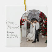 Eenvoudig script met kerstfeest keramisch ornament (Voorkant)