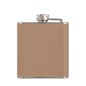Eenvoudig script Metallic Taupe Gouden Monogram Heupfles (Achterkant)