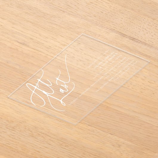 Eenvoudig script Minimal Classic op de laatste bru Acryl Uitnodigingen (Laagn)