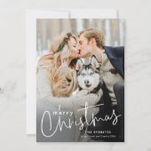 Eenvoudig script Minimal Photo Christmas Feestdagenkaart (Voorkant)