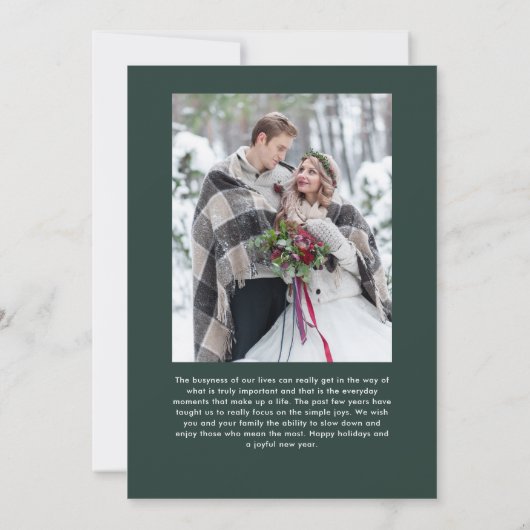 Eenvoudig script Minimal Photo Christmas Feestdagenkaart (Achterkant)