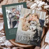 Eenvoudig script Minimal Photo Christmas Feestdagenkaart