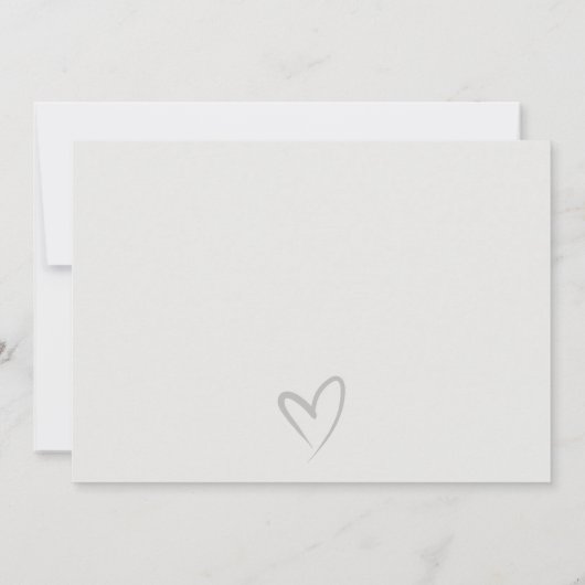 Eenvoudig script Minimale zwart-witbridesmaïde Bedankkaart (Achterkant)