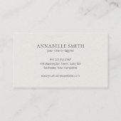 Eenvoudig script minimalistisch modern beige legan visitekaartje (Achterkant)
