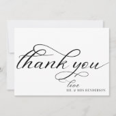 Eenvoudig script minimalistische bruiloft bedankka bedankkaart (Voorkant)