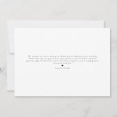 Eenvoudig script minimalistische bruiloft bedankka bedankkaart (Achterkant)