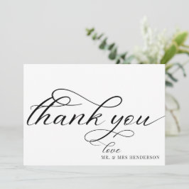 Eenvoudig script minimalistische bruiloft bedankka bedankkaart