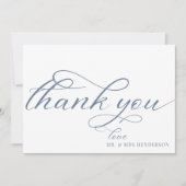 Eenvoudig script minimalistische bruiloft bedankka bedankkaart (Voorkant)