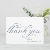 Eenvoudig script minimalistische bruiloft bedankka bedankkaart (Staand voorkant)