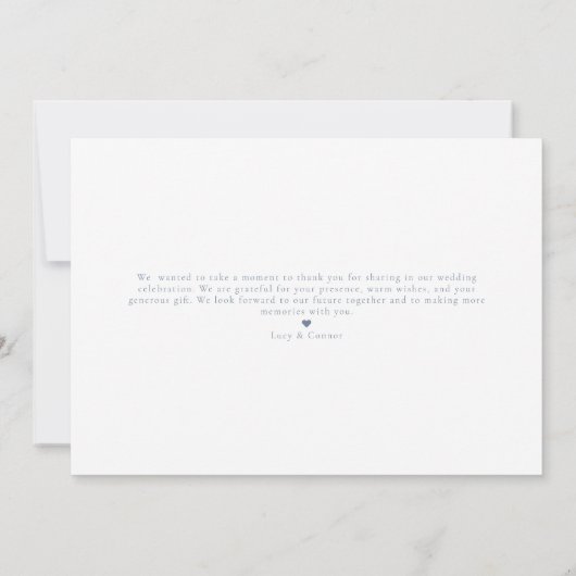 Eenvoudig script minimalistische bruiloft bedankka bedankkaart (Achterkant)